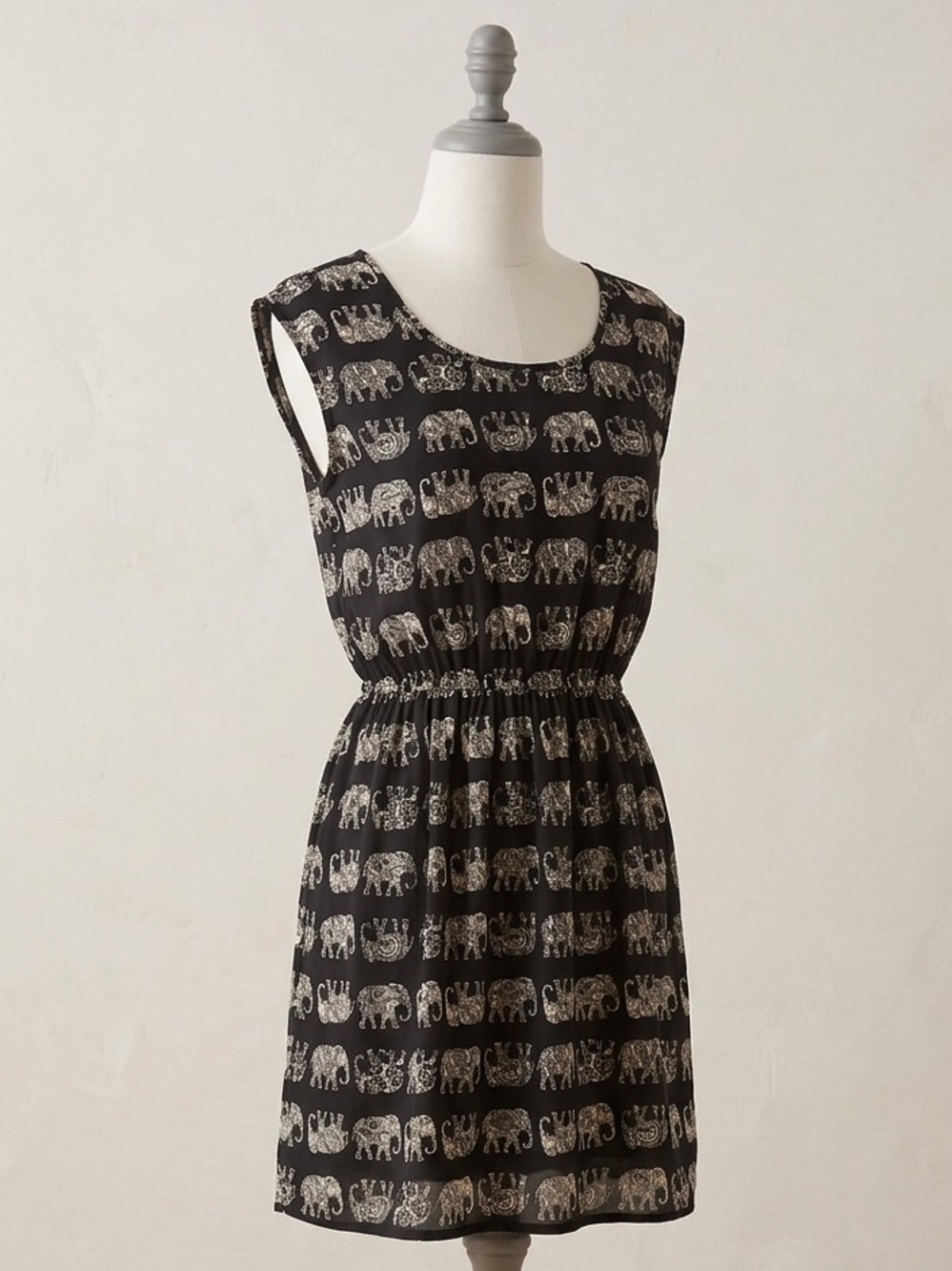 Maurices Black and White Elephant Print Dress
